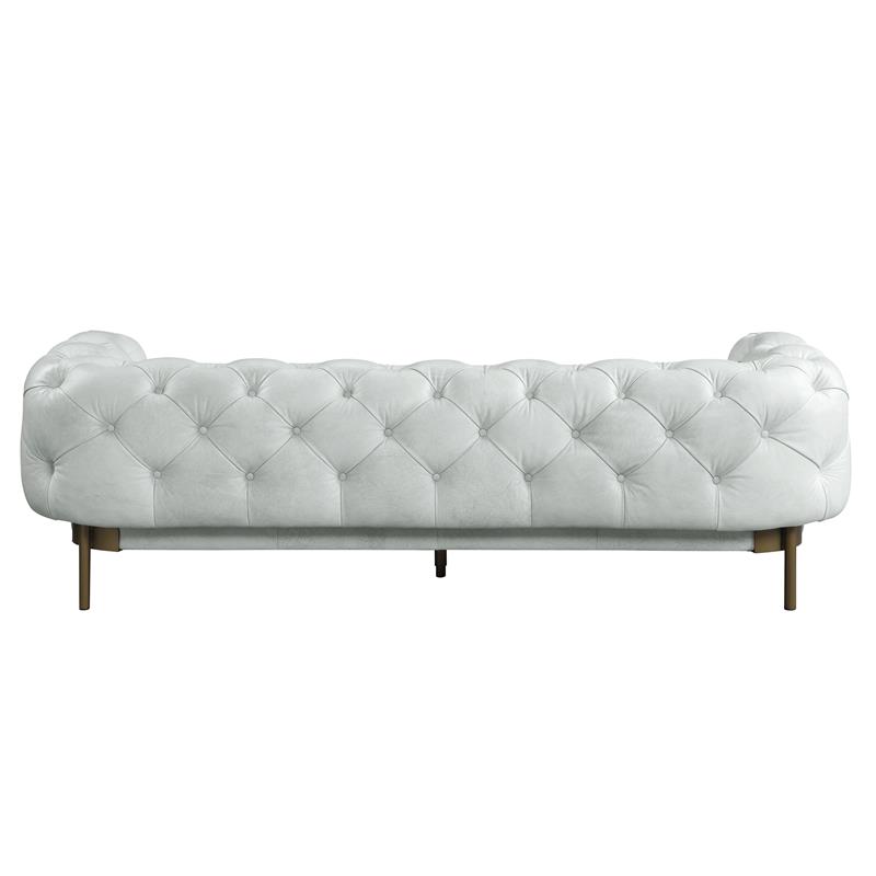 ACME Ragle Sofa in Vintage White Top Grain Leather