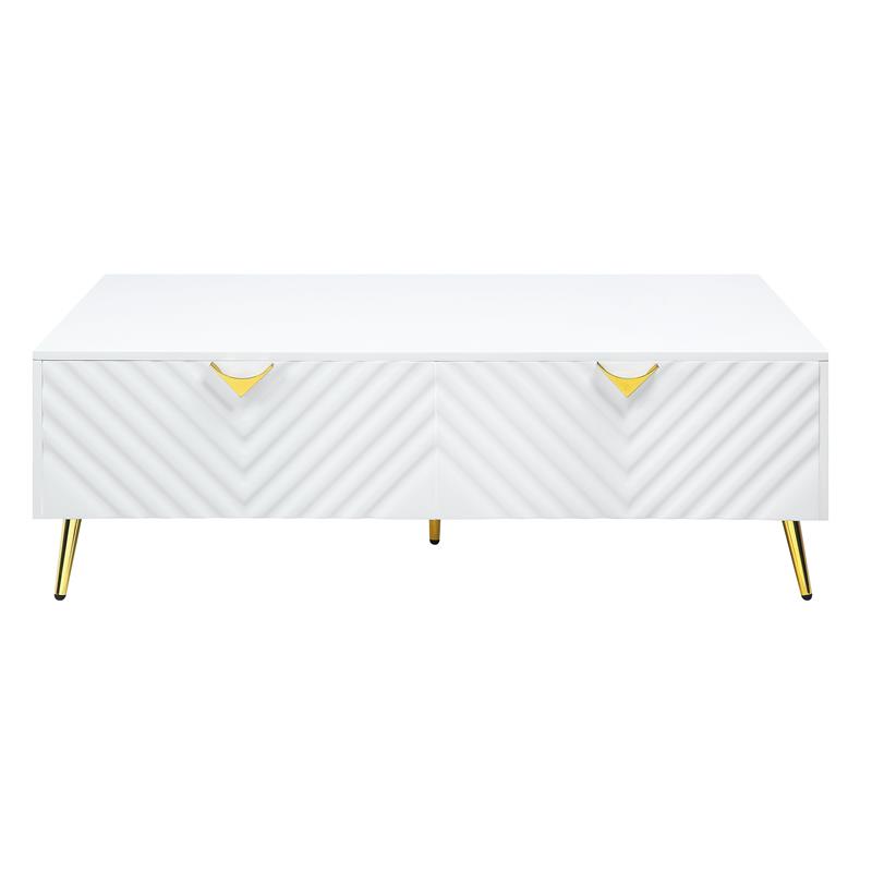 ACME Gaines Coffee Table in White High Gloss Finish