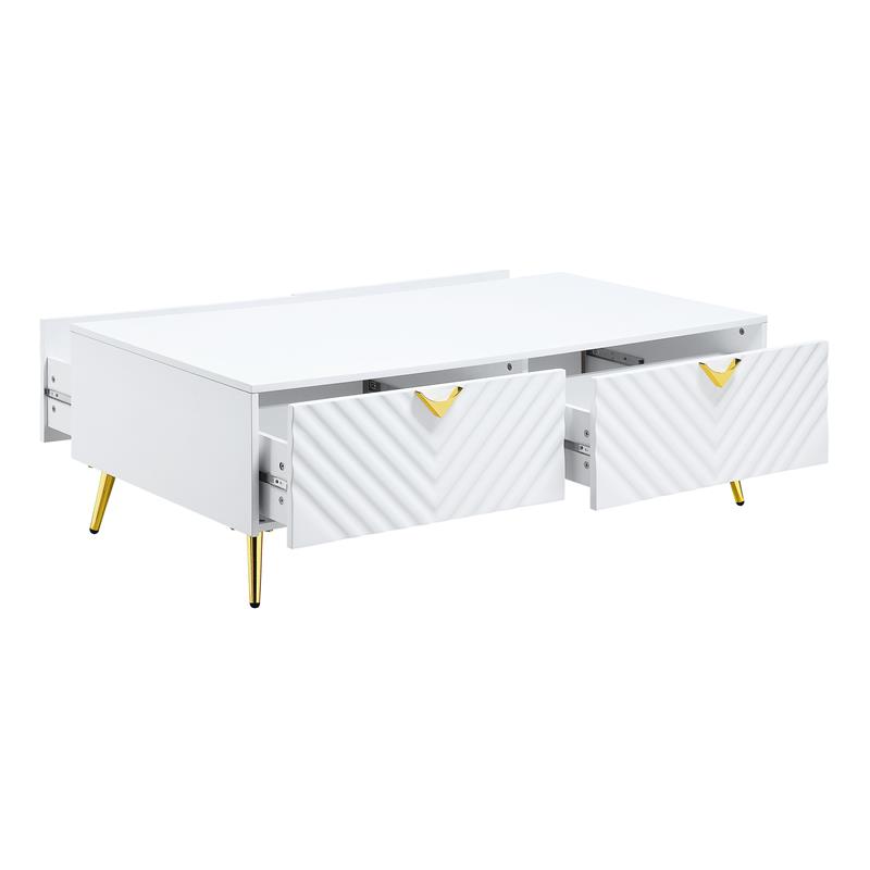 ACME Gaines Coffee Table in White High Gloss Finish