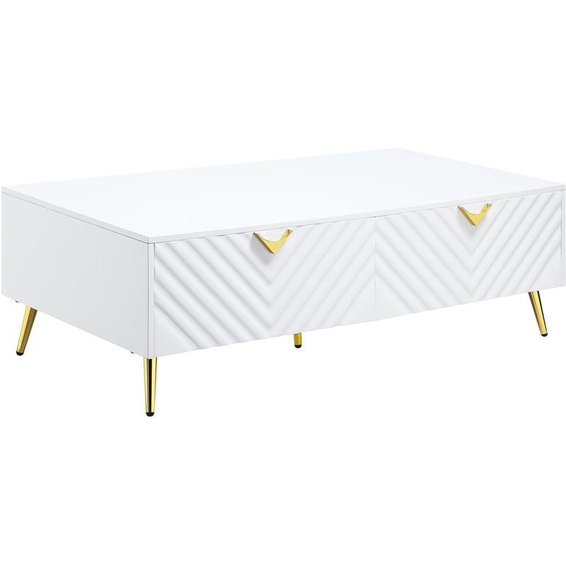 ACME Gaines Coffee Table in White High Gloss Finish