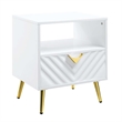 ACME Gaines End Table in White High Gloss Finish