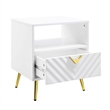 ACME Gaines End Table in White High Gloss Finish
