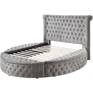 ACME Gaiva Queen Bed with Storage in Gray Velvet