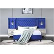 ACME Damazy Queen Bed in Blue Velvet