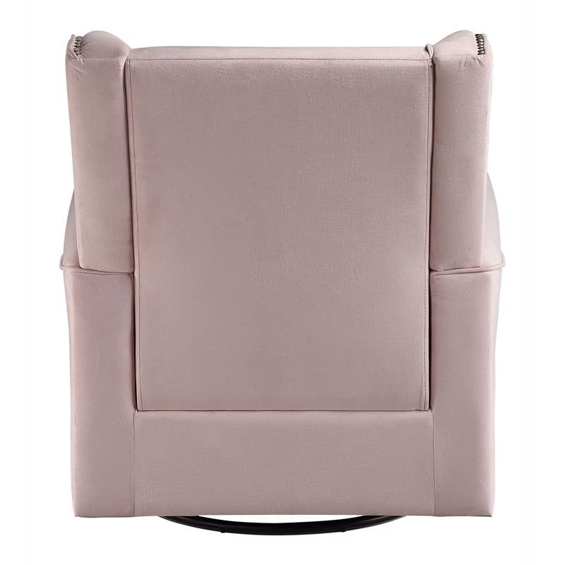 ACME Tamaki Swivel Chair with Glider in Pink Fabric