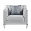 ACME Katia Chair in Gray Linen & White Finish