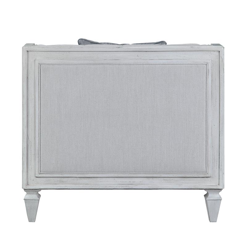ACME Katia Chair in Gray Linen & White Finish
