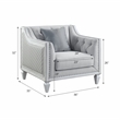 ACME Katia Chair in Gray Linen & White Finish