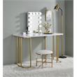 ACME Asa l Rectangle Wooden Frame Accent Mirror with Lighting in White