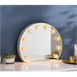 ACME Alma Domed Wooden Frame Accent Mirror with Lighting in White