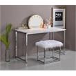 ACME Alma Domed Wooden Frame Accent Mirror with Lighting in White