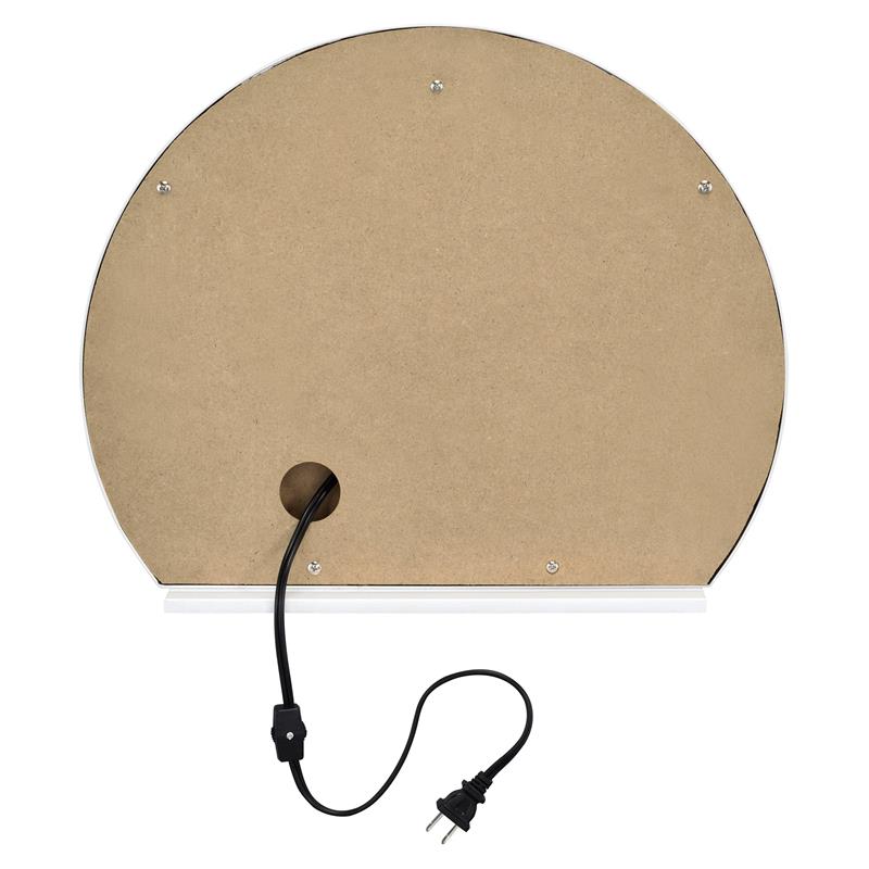 ACME Alma Domed Wooden Frame Accent Mirror with Lighting in White