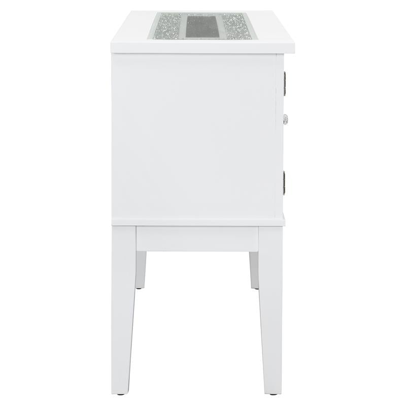 ACME Elizaveta Wooden Storage Server in Gray and White High Gloss