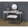 ACME Myles Vanity Set with USB Port in Antique White and Chrome Metal