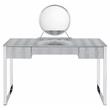 ACME Myles Vanity Set with USB Port in Antique White and Chrome Metal