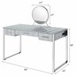 ACME Myles Vanity Set with USB Port in Antique White and Chrome Metal