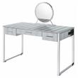 ACME Myles Vanity Set with USB Port in Antique White and Chrome Metal
