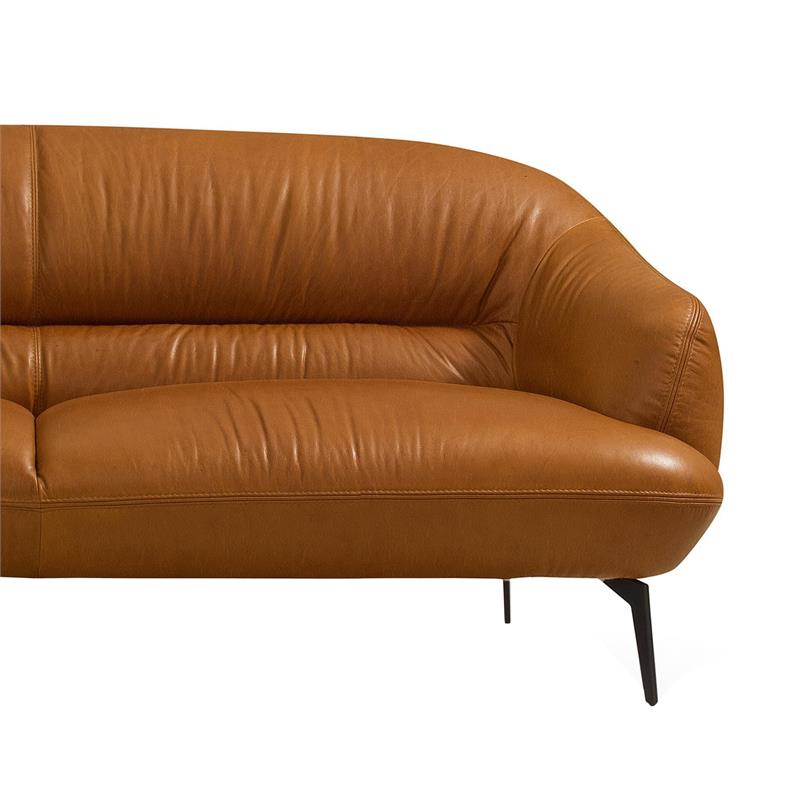 ACME Leonia Upholstery Loveseat with Sloped Arms in Cognac Brown Leather