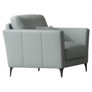 ACME Tussio Upholstery Arm Chair with Pillow in Watery Leather