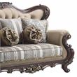 ACME Ragnar Loveseat with 5 Pillows in Light Brown Fabric and Cherry