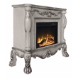 ACME Dresden Floral Molding Wooden Frame Fireplace in Vintage Bone White
