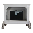 ACME Dresden Floral Molding Wooden Frame Fireplace in Vintage Bone White