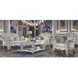 ACME Vendome Chair with Pillow in Champagne Polyurethane and Antique Pearl Beige