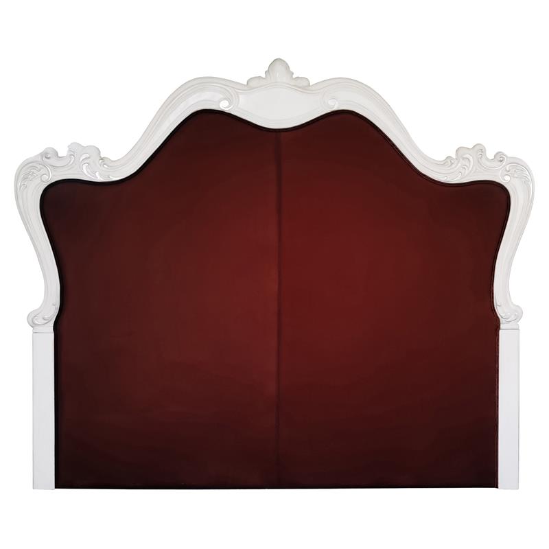 ACME Versailles II California King Bed in Vintage Gray Polyurethane and White