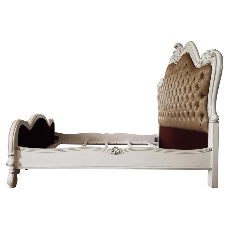 ACME Versailles II Eastern King Bed in Vintage Gray Polyurethane and Bone White