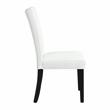 ACME Hussein Faux Leather Upholstered Side Chair in White and Black