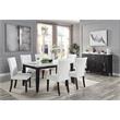 ACME Hussein Faux Leather Upholstered Side Chair in White and Black