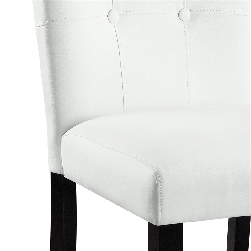 ACME Hussein Faux Leather Upholstered Side Chair in White and Black