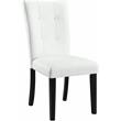 ACME Hussein Faux Leather Upholstered Side Chair in White and Black