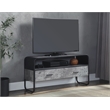 ACME Raziela Storage TV Stand in Concrete Gray and Black Metal Frame