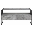 ACME Raziela Storage TV Stand in Concrete Gray and Black Metal Frame