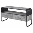 ACME Raziela Storage TV Stand in Concrete Gray and Black Metal Frame