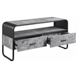 ACME Raziela Storage TV Stand in Concrete Gray and Black Metal Frame
