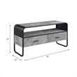 ACME Raziela Storage TV Stand in Concrete Gray and Black Metal Frame
