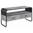 ACME Raziela Storage TV Stand in Concrete Gray and Black Metal Frame
