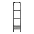 ACME Raziela Storage Side Pier in Concrete Gray and Black Metal Frame