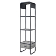 ACME Raziela Storage Side Pier in Concrete Gray and Black Metal Frame