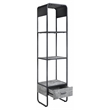 ACME Raziela Storage Side Pier in Concrete Gray and Black Metal Frame