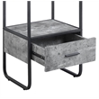 ACME Raziela Storage Side Pier in Concrete Gray and Black Metal Frame