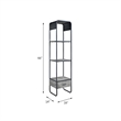 ACME Raziela Storage Side Pier in Concrete Gray and Black Metal Frame