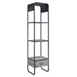 ACME Raziela Storage Side Pier in Concrete Gray and Black Metal Frame