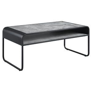 ACME Raziela Wooden Storage Coffee Table in Concrete Gray and Black