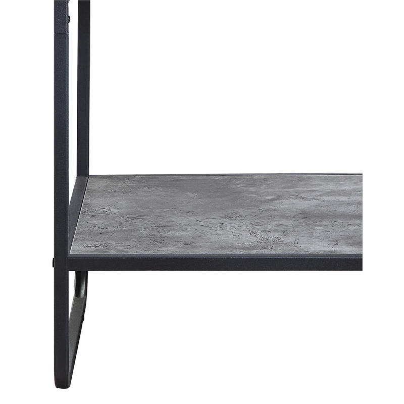 ACME Raziela Wooden End Table with Shelf in Concrete Gray and Black