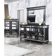ACME Varian II Horizontal Rectangle Mirror in Black Wooden Frame and Silver