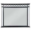 ACME Varian II Horizontal Rectangle Mirror in Black Wooden Frame and Silver