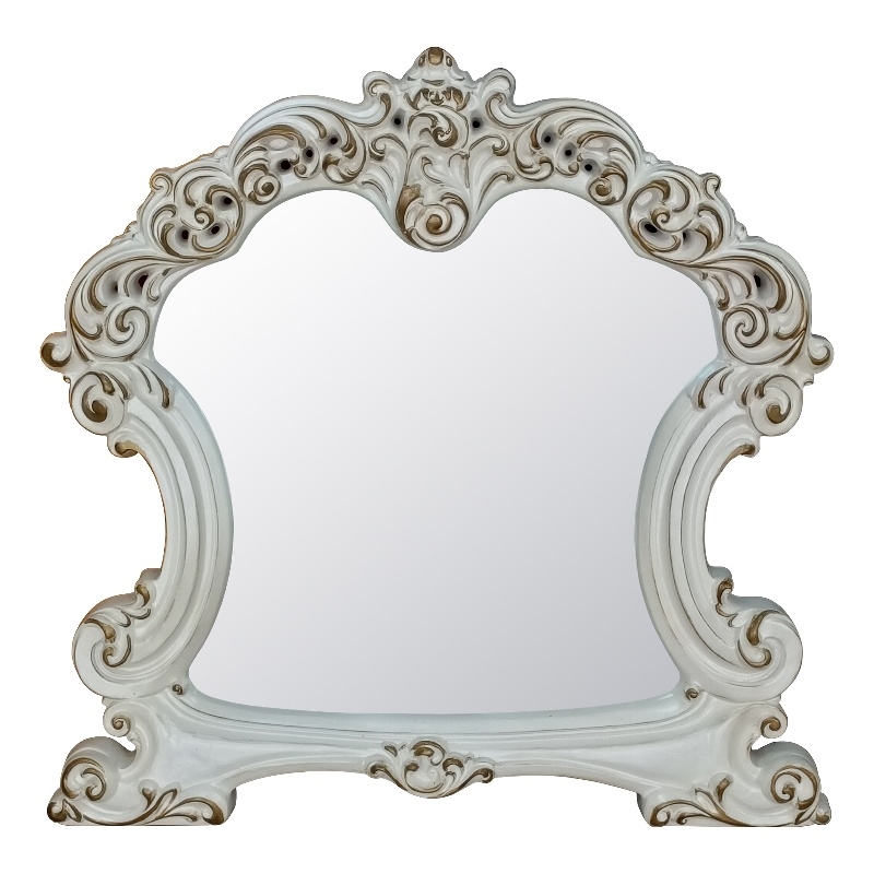 ACME Vendome Wooden Frame Mirror in Antique Pearl
